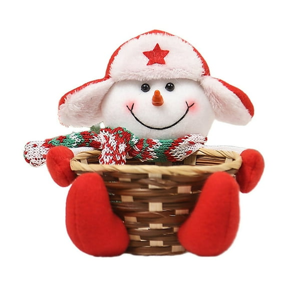 CASAFUN Christmas Candy Storage Basket Santa Claus Reindeer Snowman Candy Basket Christmas Decoration Candy Bowl Dish Christmas Sugar Container for Kid Holiday Table Desk Decor Gift