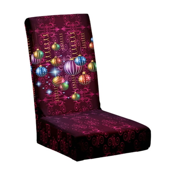 CASAFUN Christmas Office Chair Cover,Brushed High Elastic Universal Computer Chair Covering,Smooth Soft Polyester Slipcovers Decoration for Rotating Boss Chair,Desk Chair,High Back Chair