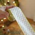 thumbnail image 1 of CASAFUN Christmas Ribbon Metallic Glitter Ribbon Wired Edge Decorative Fabric Ribbons for Party Wrapping Home Decorations Wedding Birthday DIY Crafts 2m, 1 of 3