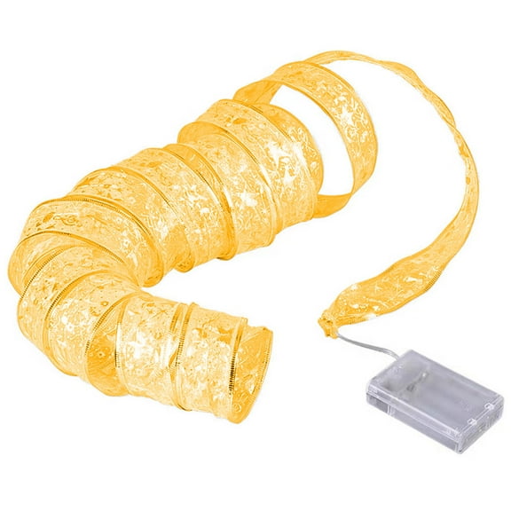 CASAFUN Christmas Ribbon Wired Gold Christmas Tree Ribbon Glitter Christmas Wired Ribbons for Tree,Crafts,Gift Wrapping,Wreaths,Garland,Home Decor