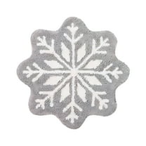 CASAFUN Christmas Rugs Non-Slip Thick Washable Extra Soft Shaggy Absorbent Snowflake Pattern Bathroom Mats,Quick Dry Plush Outdoor Rugs for Bedroom Bathroom Living Room Kitchen Floor Home