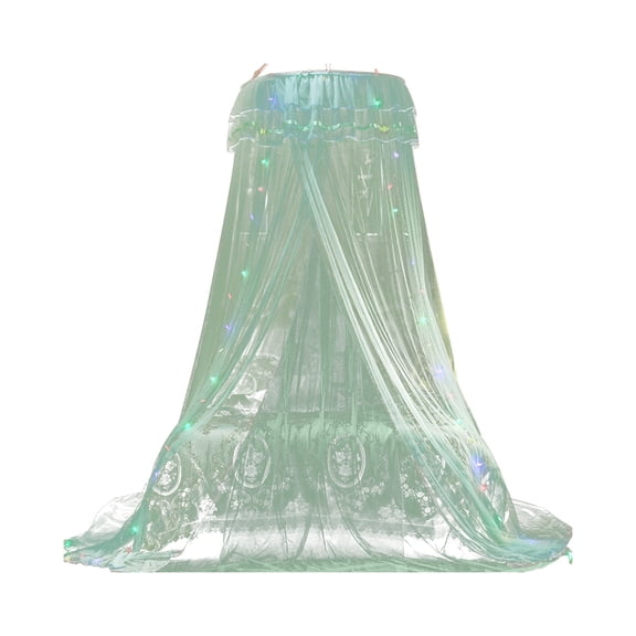 CASAFUN Colorful Mosquito Net Bed Canopy For Girls,Princess Round Hoop Sheer Bed Canopy ,Dome Mosquito Netting Bed Tent Twin Girls Canopy Bed Decor For Baby Crib,Kid Bed