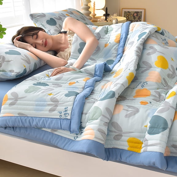 CASAFUN Cool Throw Blanket for Hot Sleepers Night Sweats,Ultra-Soft Thin Comforter for Couch Bed Sofa,Fall Cozy Office Nap Blanket Cover,Portable Cooliing Quilt Bedding for Travel Car
