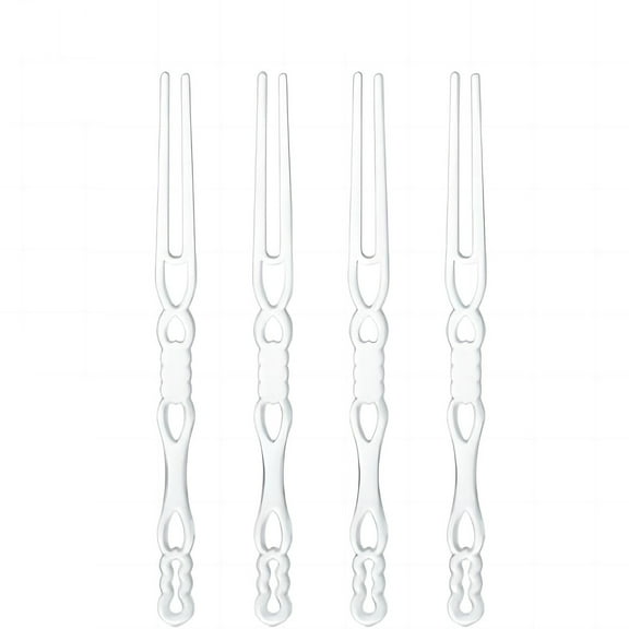 CASAFUN Crystalline Clear Fruit Fork 100pcs Disposable Fruit Bamboos Fork Snack Mooncakes Fork Plastic Fork Cake