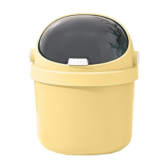 CASAFUN Cute Desktop Trash Can with Swing-Top Lid,Small Garbage Bin for Compact Spaces Under Tables & Counters,Mini Wastebasket for Office Kitchens Bathrooms Bedrooms Dorms