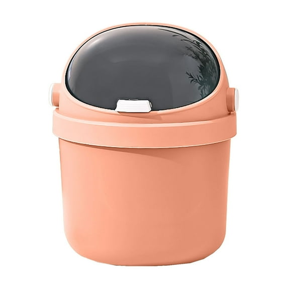 CASAFUN Cute Desktop Trash Can with Swing-Top Lid,Small Garbage Bin for Compact Spaces Under Tables & Counters,Mini Wastebasket for Office Kitchens Bathrooms Bedrooms Dorms