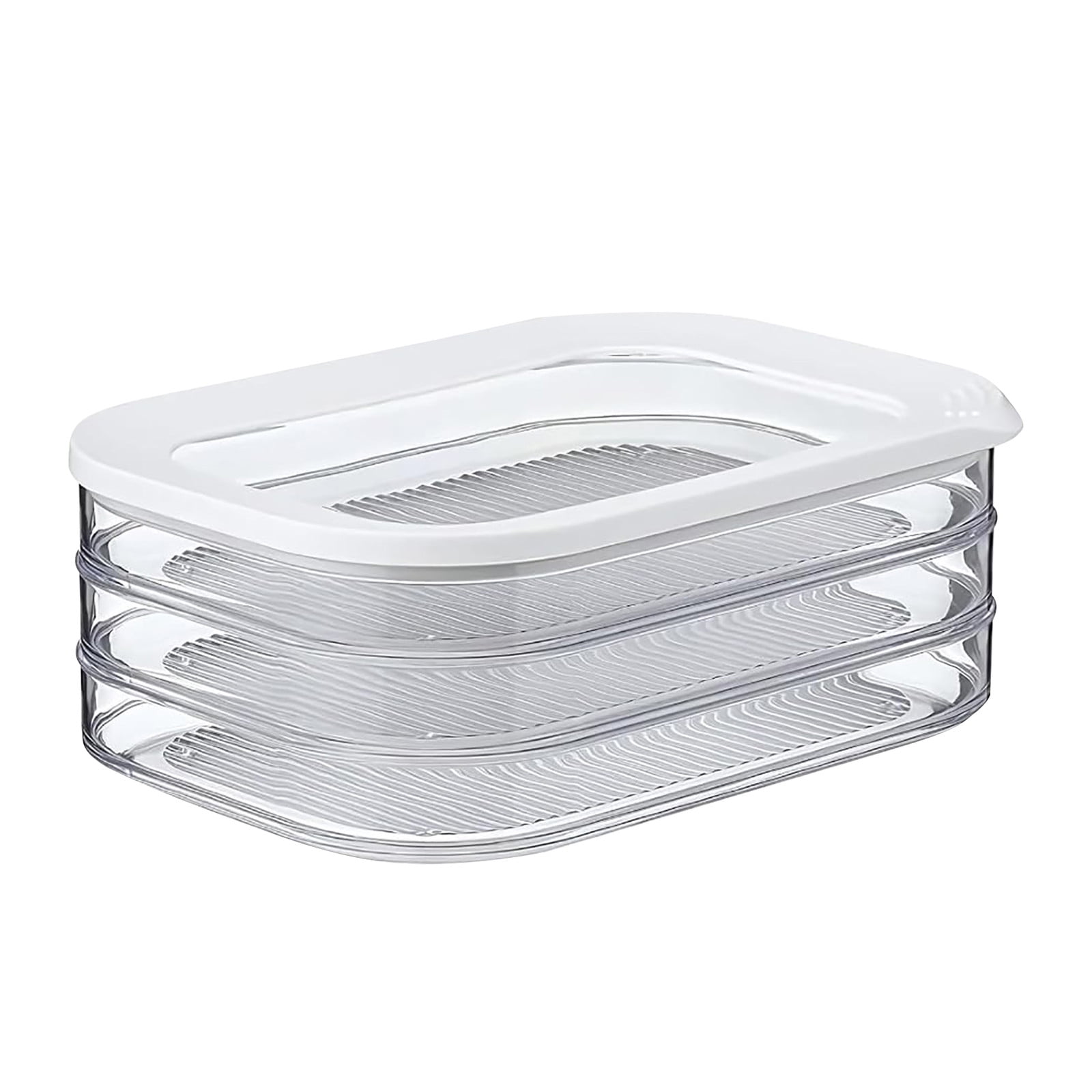 GlossyEnd Bacon Keeper Container With Tongs - Deli Meat Storage With Perforated Tray | Dishwasher & Freezer Safe