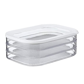 CASAFUN Deli Meat Container for Fridge, Bacon 3-piece Lunch Meal Container for Refrigerator, Stackable Food Storage Boxes with Lid for Cold Cuts, Salami, Deli, Lunch Meat, BPA Free