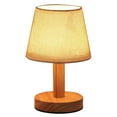 thumbnail image 1 of CASAFUN Delicate LED Solid Wood Desk Lamp Linen Plain Warm Night Light Indoor Lighting Desk Reading Lamp Stable Fabric Study Reading Lamp for Home Decoration, 1 of 7