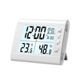thumbnail image 1 of CASAFUN Digital Electronic Clock LED Display Electronic Clock Stereo Digital Display Snooze Alarm Clock, 12/24H Switching, Temperature, Countdown Time for Home Office Students Teen Adults, 1 of 8