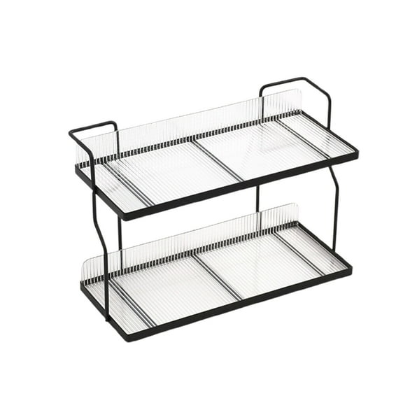 CASAFUN Double Shelf Bathroom Storage Rack Kitchen Spice Rack Bathroom Organizer Toiletries Display Rack Corner Storage Shelf Countertop Spice Rack Countertop Cosmetics Holder Kitchen Rack