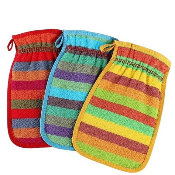 CASAFUN Double Sided Exfoliating Mitt Exfoliating Washcloth Face Shower Cloth Body Scrubber Exfoliating Bath Washcloth for Women and Men