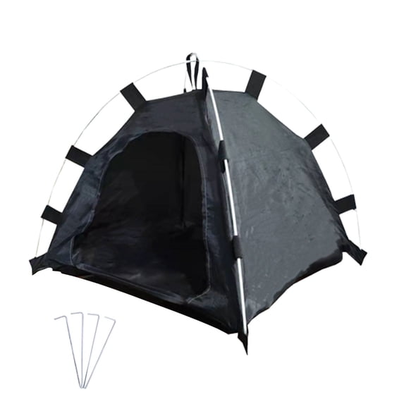 CASAFUN Enclosed Covered Cats Tent Outdoor Cave Bed House Cats Puppy or Small PET Outside Habitat with Ground Nails for Cats Small Dogs in Deck, Yard, Patio, Park, Camping, Travel