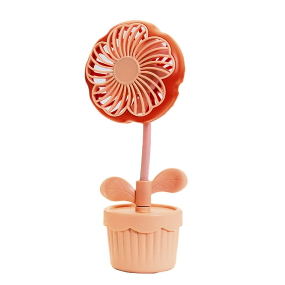 CASAFUN Fan Portable Mini Hand Fan with USB Rechargeable and Flower Design 2 Speed Desk Table Fan with Base Operated Small Makeup Eyelash Fan For Women Girls Outdoor Indoor