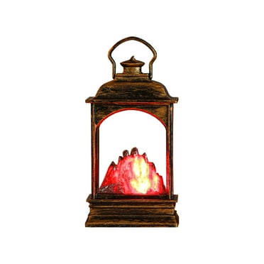 CASAFUN Fireplace Lantern and Battery Operated USB Operated 6 Hour Timer Included Tabletop Fireplace Lantern Indoor/Outdoor Fireplace Lamp