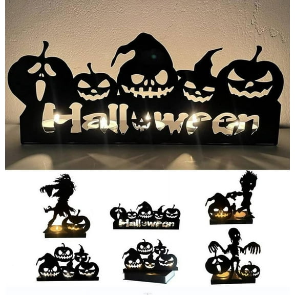 CASAFUN Funny Shadow Candlestick, Candle Holder for Pillars Candles Centerpieces Halloween Thanksgiving Harvest Festival Home Table Decor