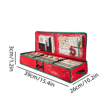 CASAFUN Gift Wrap Organizer Christmas Wrapping Paper Storage Organizer with Flexible Partitions and Pockets Underbed Storage for Holiday Decorations Large Capacity Storage Box