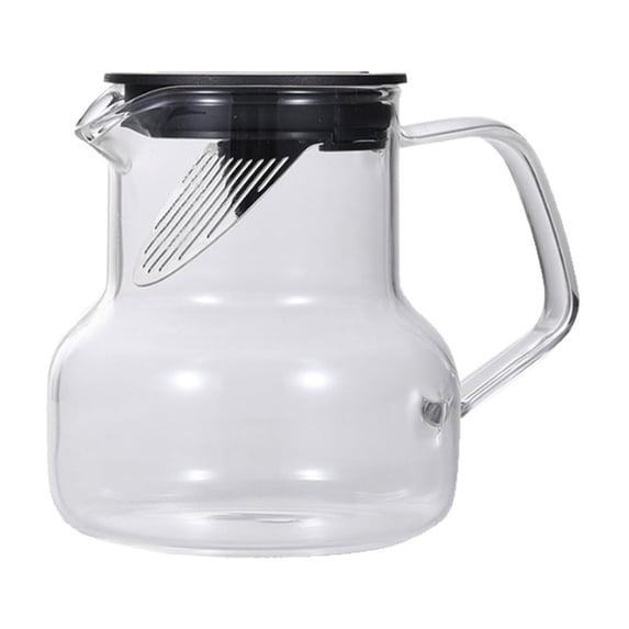 CASAFUN Glass Pitcher with Lid, Easy Clean Heat Resistant Glass Water Carafe with Handle for Hot/Cold Beverages - Water, Cold Brew, Iced Tea & Juice