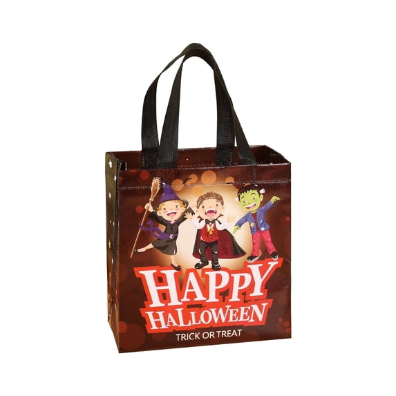 CASAFUN Halloween Bags, Halloween Tote Bags with Handles for Kids, Halloween Reusable Non-Woven Pumpkin Lantern Witch Dark Castle Gift Bags, Halloween Party Supplies