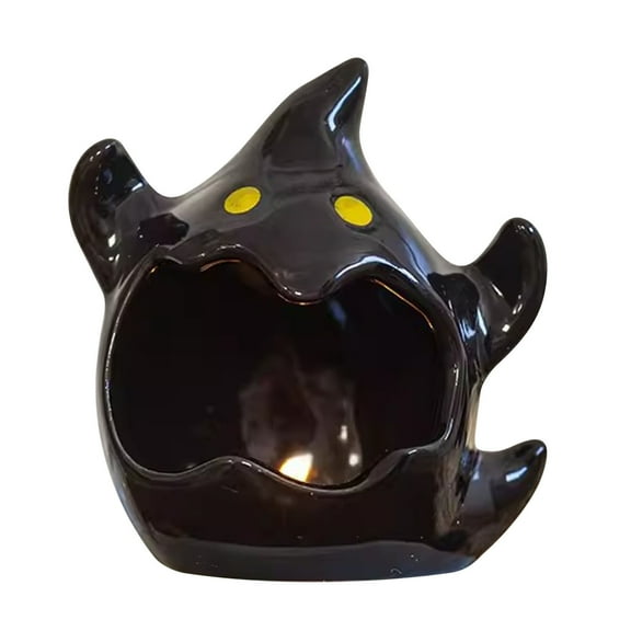 CASAFUN Halloween Candy Dish Halloween Candy Bowls Ghost Bat Ceramic Bowl Candle Holder Tableware Decorations for Halloween Tiered Tray Ornament Home Decor