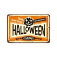 thumbnail image 1 of CASAFUN Halloween Costumes Shop Tin Sign,Pumpkin With Letter Funny Scary Classic For All Age and Sizes Vintage Metal Tin Signs for Cafes Bars Pubs Shop Wall Decorative Funny Retro Signs 12x8 Inch, 1 of 7