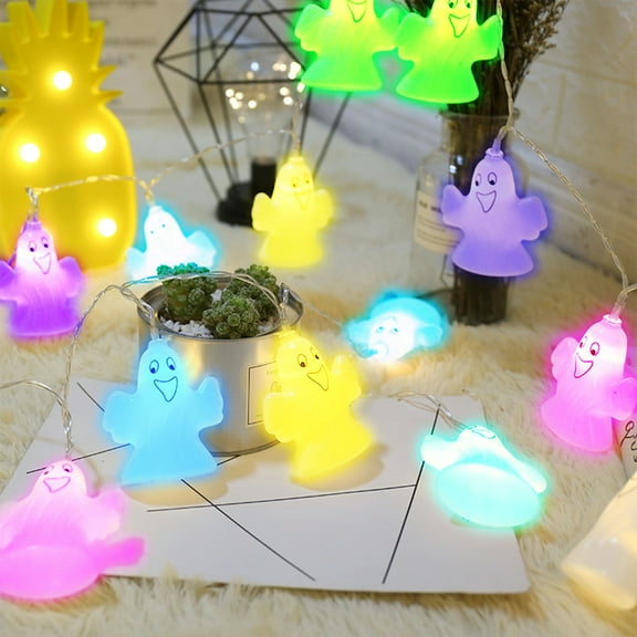 CASAFUN Halloween Decorations Ghosts String Lights, Halloween Decor Ghosts LED Lights, Thanksgiving Christmas Halloween Decorations for Home Indoor Outdoor