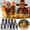 thumbnail image 1 of CASAFUN Halloween Flameless Flickering Candles, Battery Operated Real Wax Electric LED Halloween Fake Pillar Candles with Castle,Witch,Skull for Indoor Window Table Halloween Thanksgiving Decor, 1 of 2