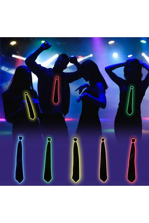 Halloween LED Light up Necktie for Men Halloween Adjustable Novelty Neckties Neon LED Ties Glow in the Dark Necktie for Men Boys Christmas Rave Party Show Costume