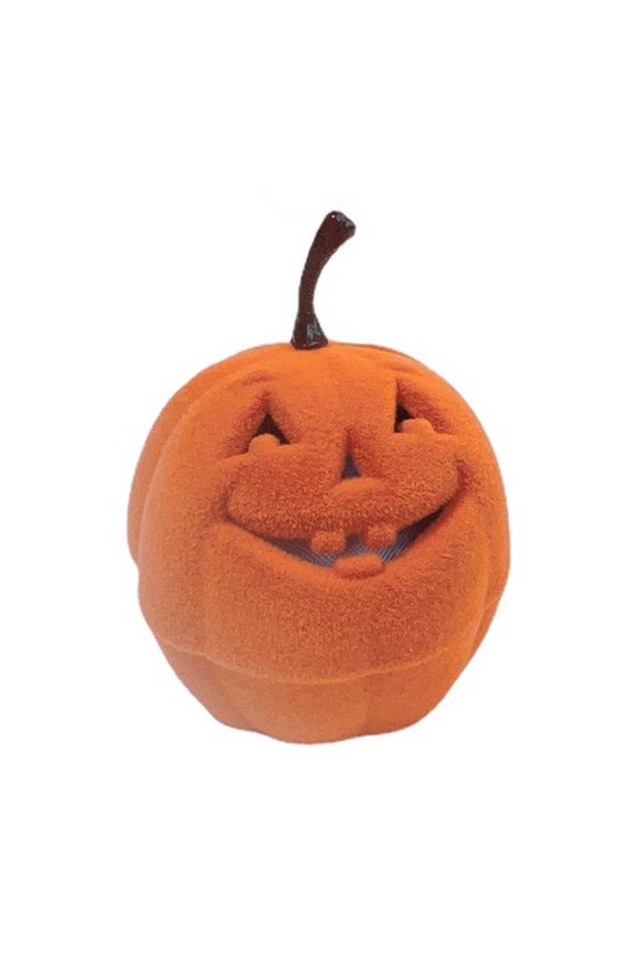 Halloween Pumpkin Suede Jewelry Box Single Ring Box, Miniature Jewelry Case Cartoon Delicate Plush Small Box For Jewelry Gift Decor Storage