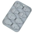 thumbnail image 1 of CASAFUN Halloween Silicone Molds for Baking, Halloween 8 Skull Pan Cake Mold Cute Tray Ice Molds Soap Molds for Chocolate Jelly Fondant Cake Party Decoration Candle, 1 of 9