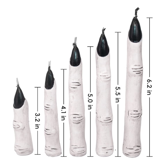 CASAFUN Halloween Skeleton Candles Horror Finger Candles,Halloween Decoration Props, Skull Candles Vintage Farmhouse Gothic Decoration for Home Bar Indoor Room Tables