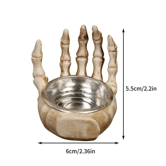 CASAFUN Halloween Skeleton Hand Candle Holder Skull Candlestick Holder Tea Light Candle Holder for Halloween Wedding Party Table Decoration