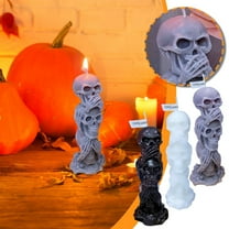 CASAFUN Halloween Skull Candles Ghost Scented Aroma Candles White Candles Spooky Candles Gifts for Ghost Decor Home Decor Halloween Party Bedroom Room Table Decorations