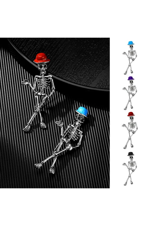 Halloween Skull Ghost Skeleton Pin Brooch Terrifying Skull Bone Badges Trendy Dress Suit Coat Sweater Lapel Pin Hat Bag Clothing