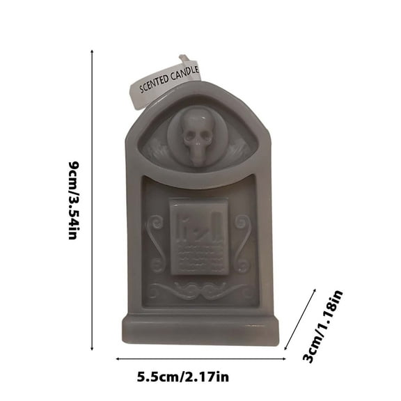 CASAFUN Halloween Skull Tombstone Candles Candles White Candles Spooky Horror Candles Gifts for Ghost Decor Home Decor Halloween Party Bedroom Room Table Decorations