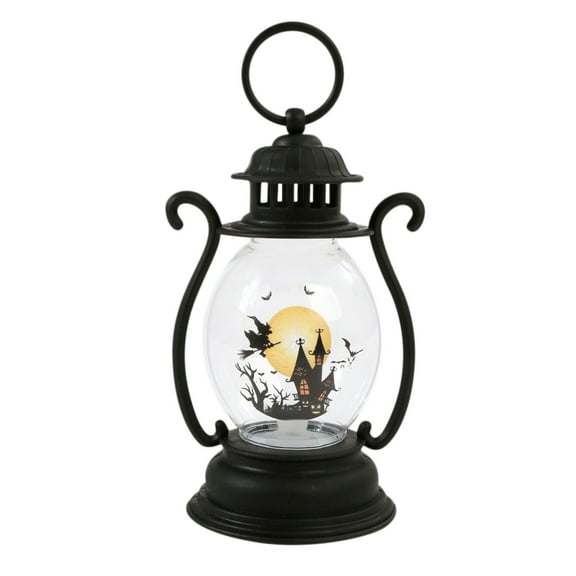 CASAFUN Halloween Snow Globe with Music,Snow Globe Lantern Witch,Musical Snowing Globe Horse Lantern Glittering Snowing Globe Lantern for Spooky Fall Festival Halloween Party Decoration