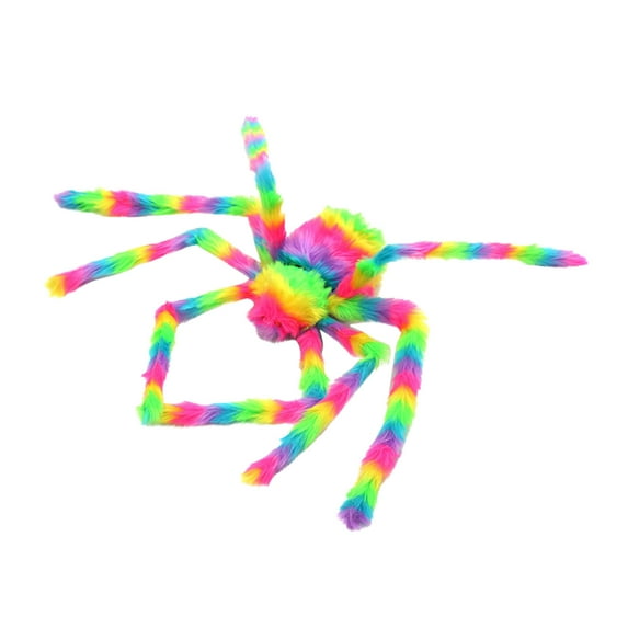 CASAFUN Halloween Spider Decorations, Clolorful Hairy Spiders, Large Spider Toy Scary Spider Props for Indoor, Outdoor and Yard Creepy Decor
