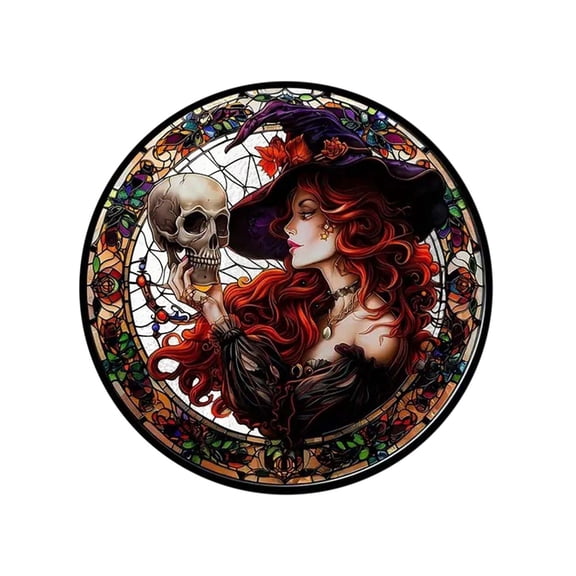 CASAFUN Halloween Witch Skeleton Window Pendant Acrylic Light Trap Flat Home Decoration Hanging Decorations