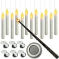 thumbnail image 1 of CASAFUN Hanging Floating Candles with Wand Remote, Harry Hanging Up Potter Magic Floating Taper Candles Flickering Flameless Battery Operated LED Candlesticks for Halloween Xmas Party Decorations, 1 of 8
