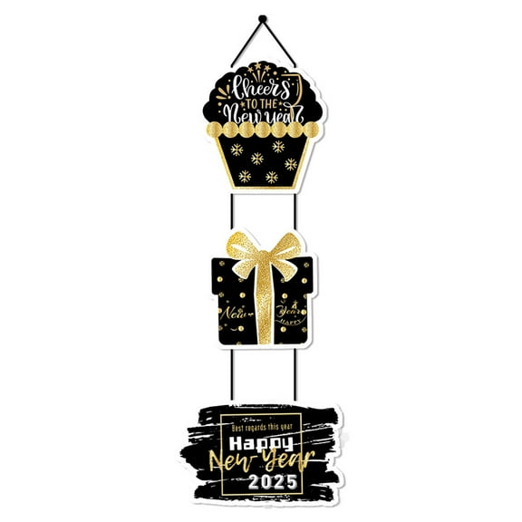 CASAFUN Happy New Year 2025 Door Decorations,New Year Eve 2025 Banner,New Years Decorations,New Year Eve Party Supplies 2pcs