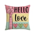 thumbnail image 1 of CASAFUN Hello Love Pink Truck Throw Pillow Covers,Valentine's Day Colorful Hearts Hugs Kisses Cushion Case Decor,Plaid Anniversary Wedding Home Decoration for Sofa, 1 of 1