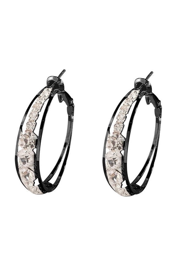 Hoop Earrings for Women Small Personalized Rhinestone Hoops Statement Accessories Jewelry Gifts for Ladies