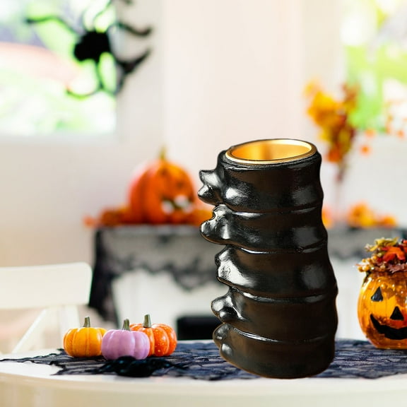 CASAFUN Human Organ Models Candle Holder, Retro 3D Heart Spine Brain Candlestick Candle Stand Holder Resin Tealight Candle Holders for Halloween Horror Party Tabletop Fireplace Decoration