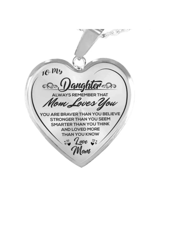Inspiration Necklace Gifts for Daughter Son Christmas Birthday Gifts I Love You Heart Pendant Jewelry Necklace from Mom Dad