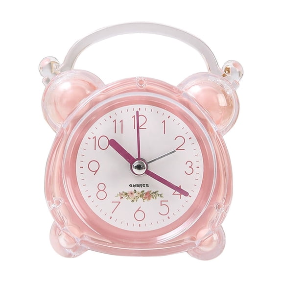CASAFUN Kids Alarm Clock, Double Bell Clock, Classic Home Cute Cartoon Battery Operated Analog Bedside Desk Alarm Clock, Student Alarm Clock for Bedroom Table