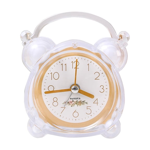 CASAFUN Kids Alarm Clock, Double Bell Clock, Classic Home Cute Cartoon Battery Operated Analog Bedside Desk Alarm Clock, Student Alarm Clock for Bedroom Table