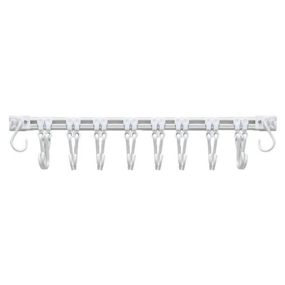 CASAFUN Kitchen Utensil Hanger,Hanging Pot Rack Hanger with Hooks, Hanging Pot Rack Hanger, Adhesive Coat Hook Rail, Kitchen Utensils Hanging Rack