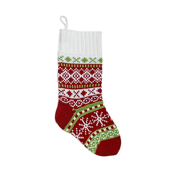 CASAFUN Knit Christmas Stockings with Pompoms Large Knitted Classic Xmas Stockings Sweater Rustic Stockings for Family Holiday Season Christmas Tree Decorations