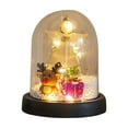 thumbnail image 1 of CASAFUN LED Christmas Tree Cloche Glass Dome Santa Claus Display Decorative Bell Jar with Base Lighte up Decoration for Flower Tabletop Centerpiece Home Christmas Party Decor, 1 of 6