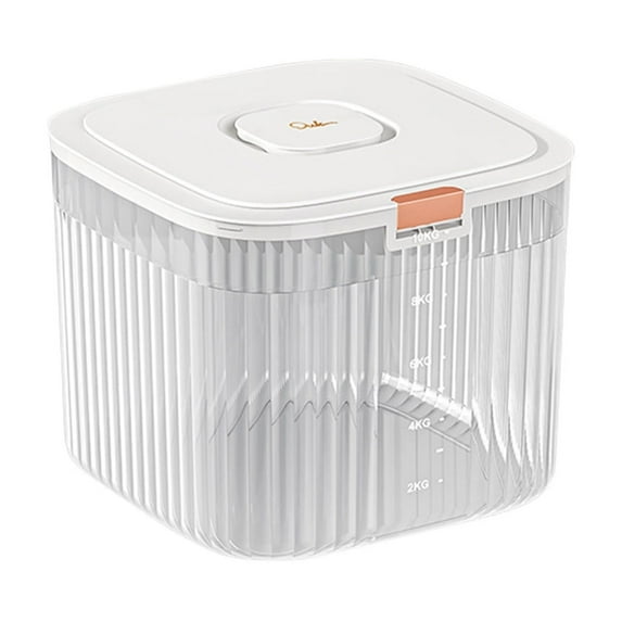 CASAFUN Large Airtight Rice Dispenser with Automatic Flip Lid and Measuring Cup, Space Saving Cover Rice Bucket for Cereal Grain Flour Rice Beans Pet Grain